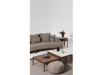 Wunnzëmmer 2x Couchdësch Dësch Luxus Design Miwwelen Braune Dëscher 2tlg.