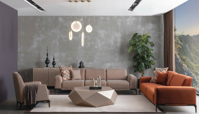 Italienesch Stil Miwwelen Ariichtung Sofa 431 Sëtz Anrichte Dësch 6tlg