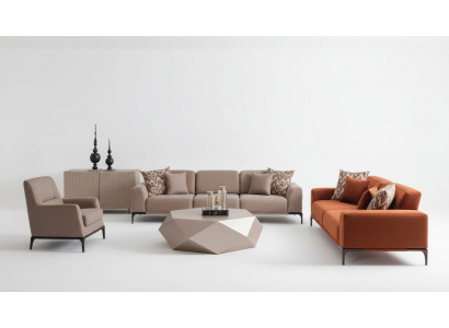Italienesch Stil Miwwelen Ariichtung Sofa 431 Sëtz Anrichte Dësch 6tlg
