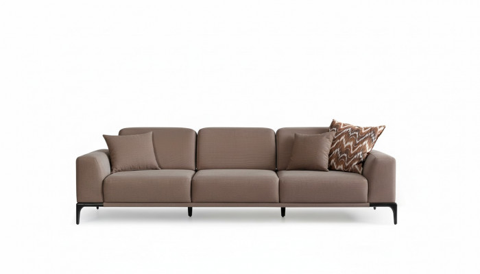 Wunnzëmmer dräisëtzer Canapé 4 Sëtzer brong Canapë Neit Couch Luxus neit