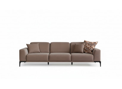 Wunnzëmmer dräisëtzer Canapé 4 Sëtzer brong Canapë Neit Couch Luxus neit