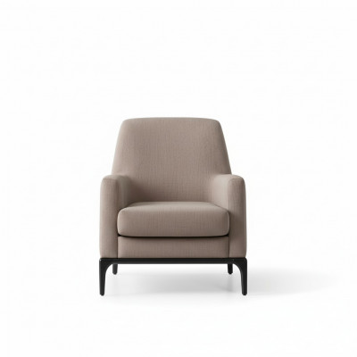 Wunnzëmmer Fotell Design Canapé Luxus Polster Modern Braun Holz Textil