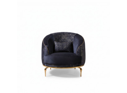 Wunnzëmmer Fotell Polster 1-Sëtz Couche Modern Textil Neit Blo Luxus