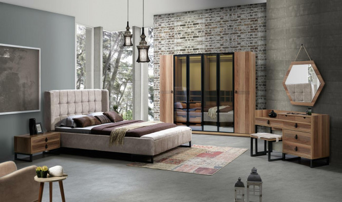 Elegant minimalistes italienes Design-Schlofzëmmermiwwel-Set