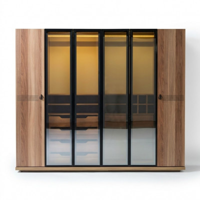 Duerchsichtege Kleederschaf Miwwelen Luxus Design Ariichtung Schlofzëmmer