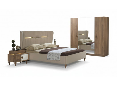 Schlofzëmmer Bett Polster Design Luxus Duebel Hotel Better Holz Miwwelen