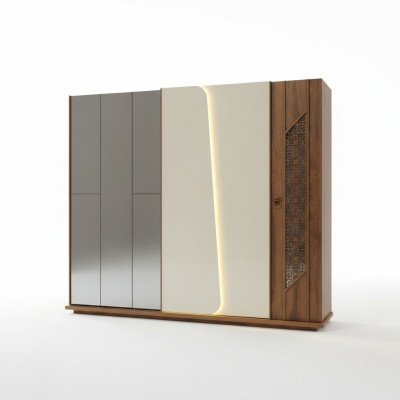 Schlofkummer Kleederasch Schaf Holz Design brong Luxus LED Schief.
