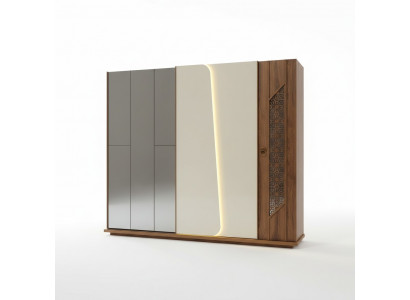 Schlofkummer Kleederasch Schaf Holz Design brong Luxus LED Schief.
