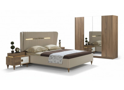 Schlofkummer Nuetsdësch Bäistelltësch Design Modern Neit Braun Holz