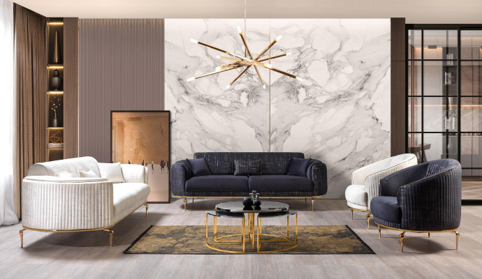 Wunnzëmmer Fauteuil Polster Textil 1-Sezner Polster Sëtz Einsitzer Luxus