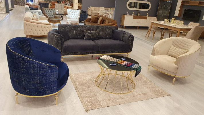 Wunnzëmmer Fauteuil Polster Textil 1-Sezner Polster Sëtz Einsitzer Luxus