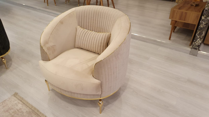 Wunnzëmmer Fauteuil Polster Textil 1-Sezner Polster Sëtz Einsitzer Luxus