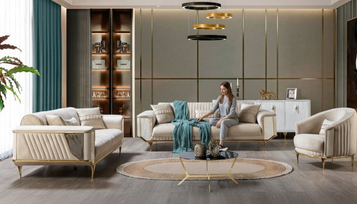 Sofagarnitur 331 Sëtz Couch Miwwelen Wunnzëmmer Ariichtung Modern Sofa