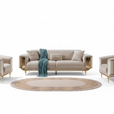 Blo Sofa Wunnzëmmer Sofa 3er Couchen Designer Couch Polster Sofae Textil Nei