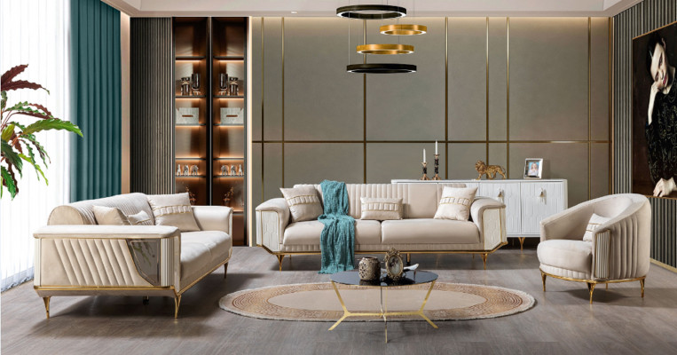 Wunnzëmmer Sëtzfauteuil 1-Sëtz Couch Polster Luxus Textil Neit Design