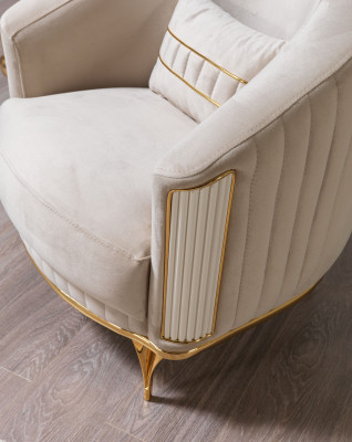 Wunnzëmmer Sëtzfauteuil 1-Sëtz Couch Polster Luxus Textil Neit Design
