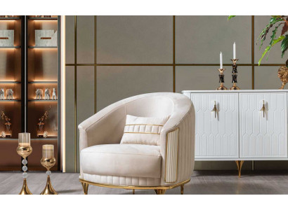 Wunnzëmmer Sëtzfauteuil 1-Sëtz Couch Polster Luxus Textil Neit Design