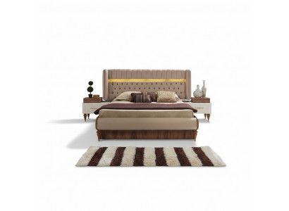 Bett Këssen Design Luxus Duebel Hotel Chesterfield Holz Miwwel Neie