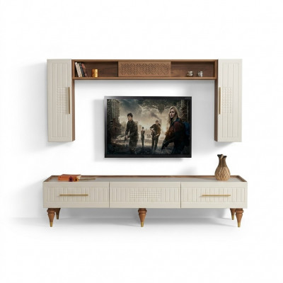 Wunnwand Wunnzëmmer Moderne Stil luxuriéis Miwwelen Wunnwänn Regal 3-deelech