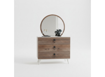 Schlafzimmer Kommode mit Spiegel Luxus Modern Möbel Set 2tlg Holz Neu