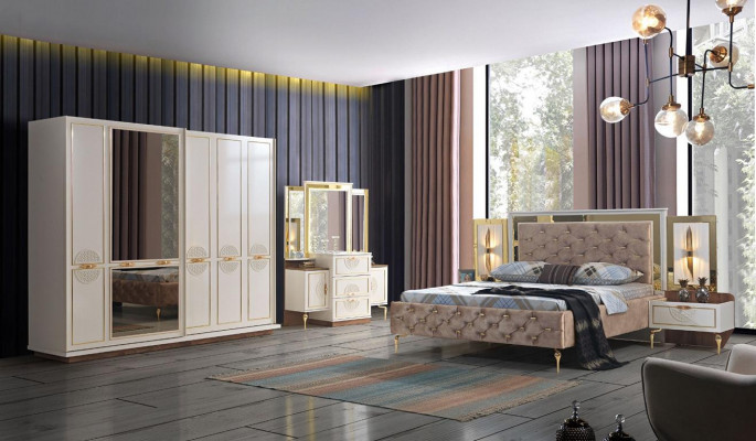Elegant Schlofzëmmer-Set am luxuriéiseche Design mat prächteger Musteren