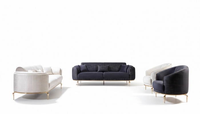 Canapé-Set 3311 Set Setzer Couch Polster Miwwelen Textil Stoff Luxus nei