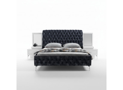 Schlafzimmer Bett Chesterfield Polster Design Luxus Doppel Betten Schwarz