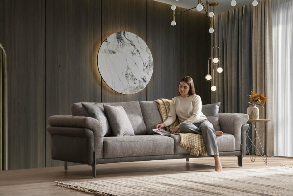 Canapé 3 Sëtz Geréi Wunnzëmmer Klassesch Design Elegant Stil 230cm