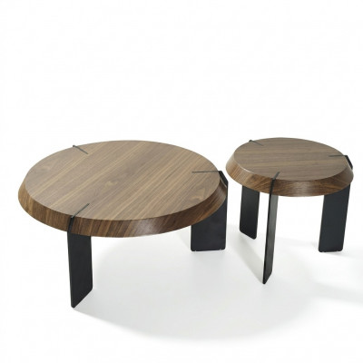 Canapé Dësch Niewendësch Designer Dësch Ronn Braun Wunnzëmmertësch Nei