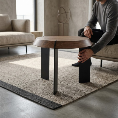 Ronn Bäizelltëscher Luxus Design Brong Dësch Kaffisdësch Wunnzëmmer Nei