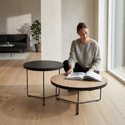Design-Couchtischen Säitendëscher Dësch Kaffisdësch Wunnzëmmer 2-deelech