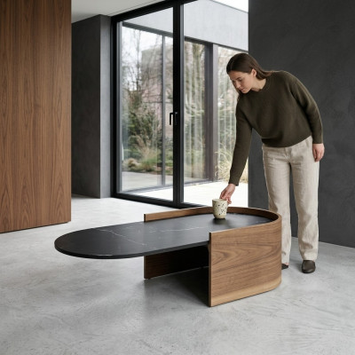 Couchtische Designer Niewentisch Luxus Holz Wunnzëmmer Dësch