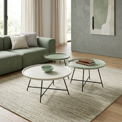 Couchtisch Holz Set 3-tësch. Kaffisdësch Designer Dësch Wunnzëmmerdësch