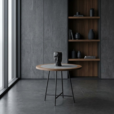 Couchtisch Design Holz Ronn Braun Säitendësch Wunnzëmmer Dëscher Nei
