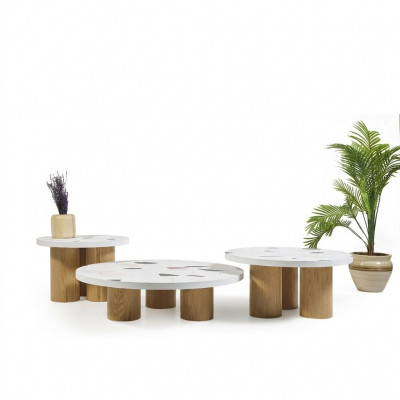 Couchtischen Niewentischen Design Wunnzëmmer 3 Stéck Italieneschen Stil