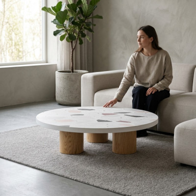 Couchtisch Luxus Design Wäiss Holz Dësch Kaffi Bäistell Stuff Nei