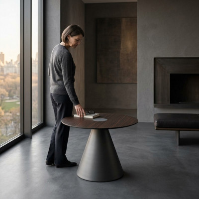 Kaffi Bäistelltëscher Wunnzëmmer Ronn Couchdësch Luxus Design Dësch Nei