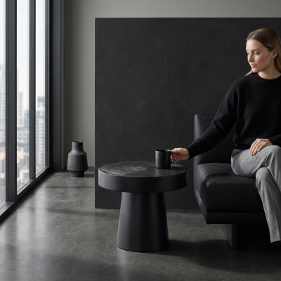 Niewent Luxus Couchdësch Design Dësch Kaffisdësch Schwaarz Wunnzëmmer