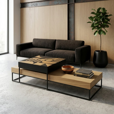 Couchtisch Braun Luxus Holz Wunnzëmmer Design Kaffeisdësch Miwwel Nei