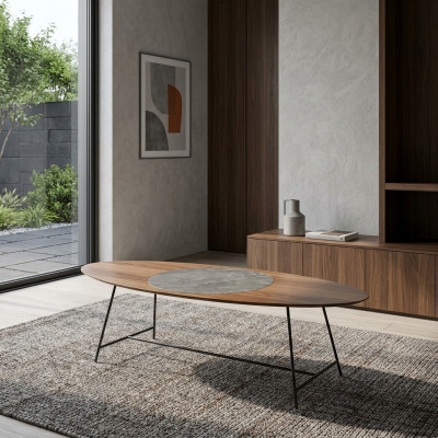 Couchtisch Wunnzëmmer Dësch Braun Holz Kaffisdësch Design Miwwelen Nei