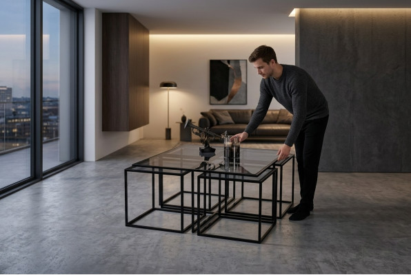 Kaffisdësch Couchdësch Designer Dësch Metall Livingdësch Dësch