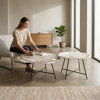 Couchtischen 2er Set Couchtischen Dëscher Designer Ronn 2tlg Kaffisdëscher