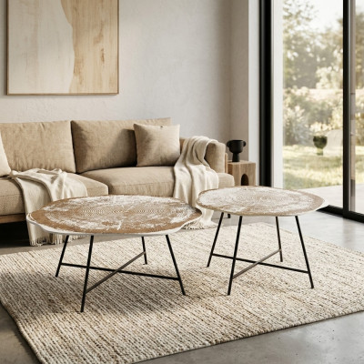 Couchtischen 2er Set Couchtischen Dëscher Designer Ronn 2tlg Kaffisdëscher