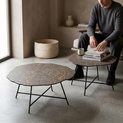 Couchtischen Kaffisdëscher Säitendëscher Design Wunnzëmmer Dëscher 2 Stéck