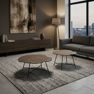 Set aus zwee luxuriéise Coffistable fir d'Wunnzëmmer am modernen Stil
