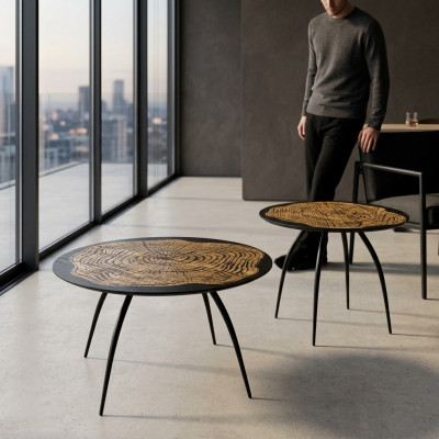 Luxus Design Couchtischen Schwaarz Ronn Dëscher Wunnzëmmer Bäistell