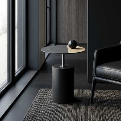 Ronnt Niewentisch Couchtisch Design Holz Schwaarz Wunnzëmmer Dësch