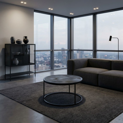 Couchtisch Kaffisdësch Design Miwwelen Dësch Wunnzëmmerdësch Schwaarz