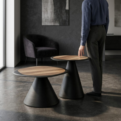 Niewentdësch Dëscher Designer Niewentdësch Couchtisch Set 2 Stéck.