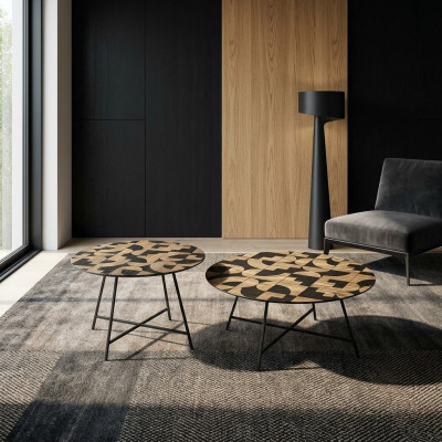 Couchtische 2 Stéck. Bäitelltisch Kaffisdëscher Designer Wunnzëmmertisch